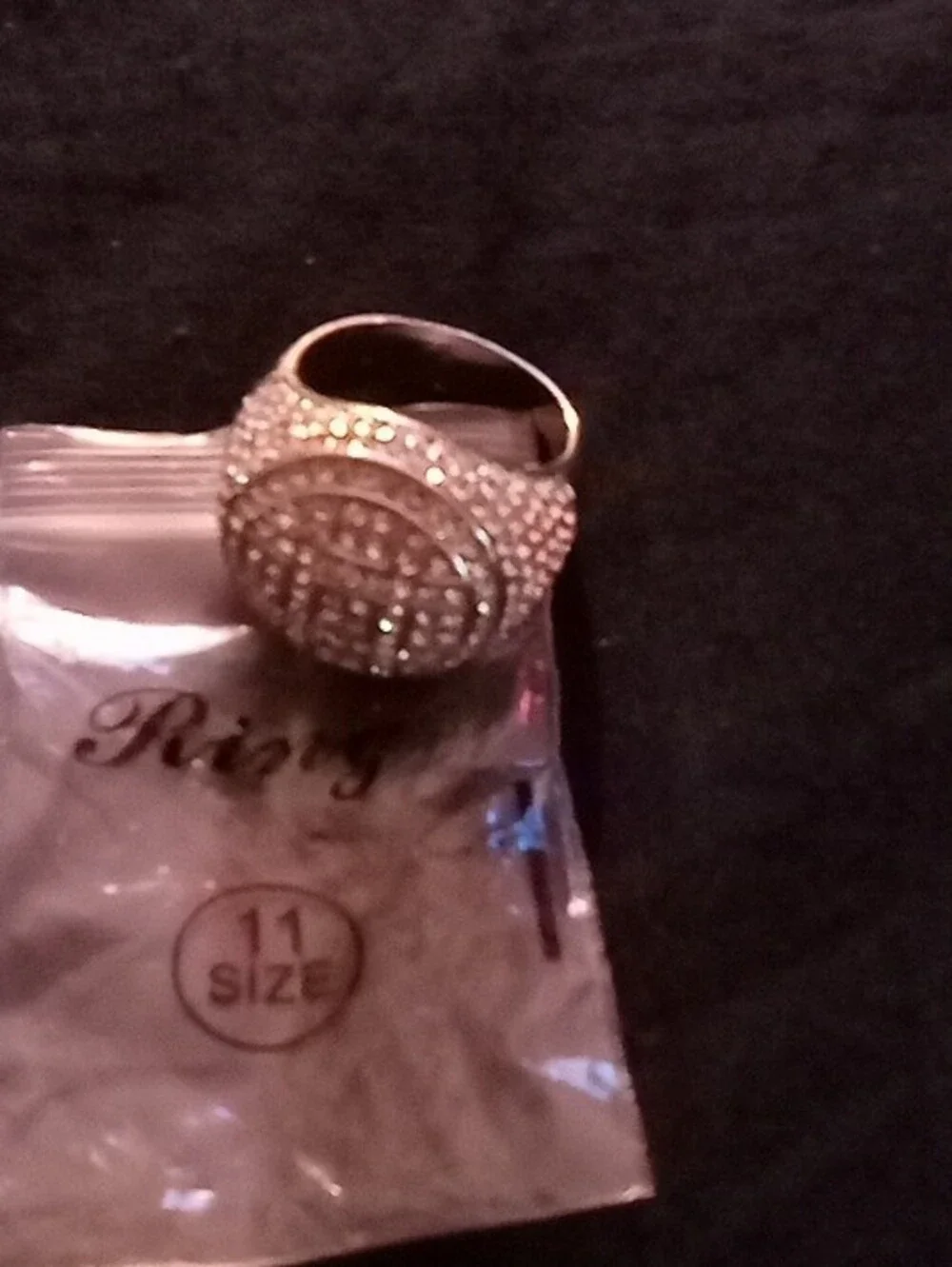 Crystal Pave Dome Ring - Silver Color